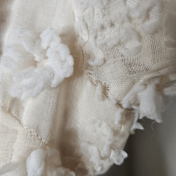 Polagram midi slip dress Cream Size Small Short sleeve Tie waist Tulle fabric - Picture 5 of 7